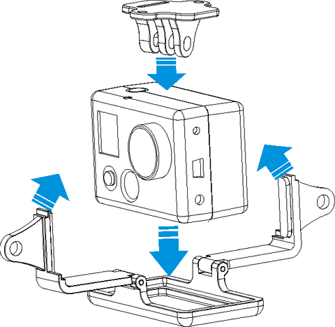 Установите камеру на подвес, как показано на рисунке