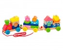 Деревянная каталка-поезд Viga Toys Красочные кубики (50089)