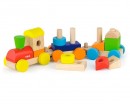 Деревянный поезд Viga Toys Цветные кубики (51610)