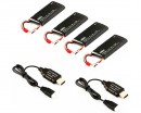 Комплект из 4 аккумуляторов и 2 зарядных устройства Hubsan для квадрокоптера X4 502E