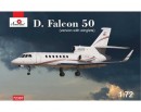 Сборная модель Amodel Французский реактивный самолет Dassault Falcon 50 (version with winglets) 1:72 (AMO72307)