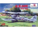 Сборная модель Amodel Британский биплан de Havilland DH.60M Metal Moth 1:72 (AMO72282)