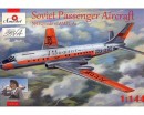 Сборная модель Amodel Пассажирский реактивный самолет Tupolev Tu-104 airliner, Aeroflot, kit2 1:144 (AMO1469-01)