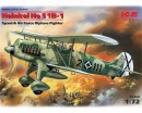Сборная модель ICM Истребитель-биплан Heinkel He 51B-1 ВВС Испании 1:72 (ICM72191)