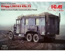 Сборная модель ICM Немецкий грузовик радиосвязи Krupp L3H163 Kfz.72, IIМВ 1:35 (ICM35462)