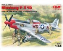 Збірна модель ICM Американский винищувач Mustang P-51D з пілотами та техніками, IIСВ 1:48 (ICM48153)