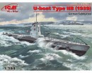 Збірна модель ICM Німецький підводний човен U-Boat Type IIB (1939) 1:144 (ICMS009)