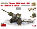 Збірна модель MiniArt Радянська гармата УСВ-БР 76-мм 1941 р артилерійським передком і розрахунком 1:35 (MA35129)