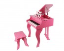 Рожеве фортепіано зі стільчиком