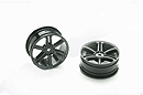 Диски 24 мм чорного кольору (6 спиць) для автомобілів масштабу 1: 10.Посадочний шестигранник 12мм (PROTECH, T58.235)