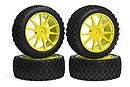 Колесо в сборе 1:16 OFF ROAD, X-Pattern, мягкая, (4шт.) (KYOSHO, IHTH03Y)