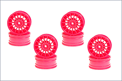 Диск колеса 1:10 ON ROAD, 15-спицевый (цвет – ярко-розовый) (8 шт.), диаметр 52мм, ширина 24мм (KYOSHO, 92012-8KP)