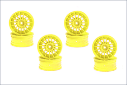 Диск колеса 1:10 ON ROAD, 15-спицеве (колір - кислотно-жовтий) (8 шт.), Діаметр 52мм, ширина 24мм (KYOSHO, 92012-8KY)