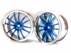Диски 1:10 - Blue Chrome Spoke Wheel Rims, 2шт (Himoto, 02018PB)