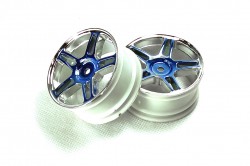 Диски 1:10 - Blue Chrome Star Spoke Wheel Rims, 2шт (Himoto, 02228PB)