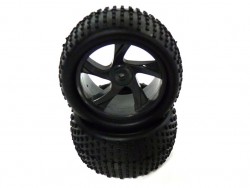 Колесо в сборе 1/18 Truggy Tire and Black Rim, 2 шт (Himoto, 28653)