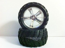 Колесо в зборі 1/18 Monster Truck Tire And Chrome Rim, 2 шт (Himoto, 28663V)