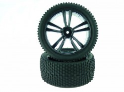 Колесо в зборі 1/10 Buggy Rear Tires and Rims Black, 2 шт (Himoto, 31310B)