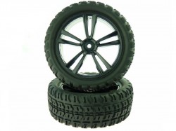 Колесо в сборе 1/10 Short Course Front Tires and Rims Black, 2 шт (Himoto, 31406B)