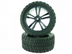Колесо в сборе 1/10 Short Course Rear Tires and Rims Black, 2 шт (Himoto, 31407B)