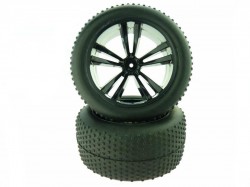 Колесо в сборе 1/10 Truggy Tires and Rim Black, 2 шт (Himoto, 31504B)