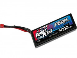 Аккумулятор Peak Racing Power Plant Lipo 5000mah 7.4 V Deans Plug 45C (Black case) 12AWG