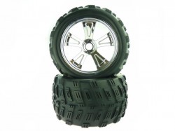 Колесо в зборі 1/8 Monster Truck Chrome Rim Tire Complete, 2 шт (Himoto, 824003V)