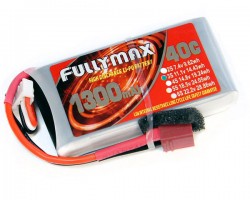 Аккумулятор Fullymax 11.1V 1300mAh Li-Po 3S 40C T-plug (250mm FPV)