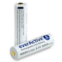 Акумулятор Li-Ion 18650 EverActive 3200мАг 7А MicroUSB (з захистом) 1 шт