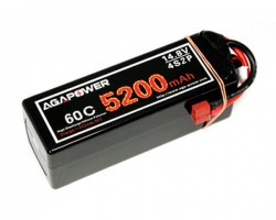 Аккумулятор AGA POWER Li-Po 5200mAh 14.8V 4S1P 60C Hardcase 48x47x138мм T-Plug