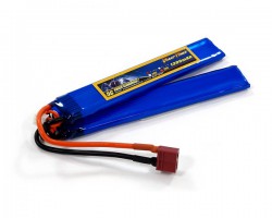 Акумулятор для страйкболу Dinogy Li-Pol 7.4V 2S 1300mAh 25C 2 пелюстки 6.5х21х130мм T-Plug