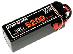 Аккумулятор Li-Po Aga Power Hardcase T-Plug 14,8V 4S1P (5200 mAh 30C) (AGA30-5200-4S-H)