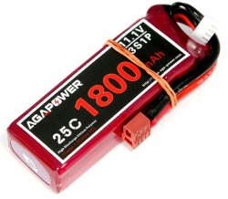 Акумулятор Li-Po Aga Power Softcase T-Plug 11,1V 3S (1800 mAh 25C) (AGA25-1800-3S-S)