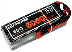Аккумулятор Li-Po Aga Power Hardcase T-Plug 11,1V 3S-H (6000 mAh 30C) (AGA30-6000-3S-H)