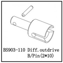 BSD Racing Муфта дифференциала (B) с штифтом 2x10 мм (BS903-110)