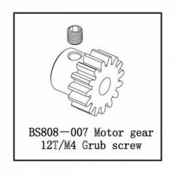 BSD Racing Шестерня двигателя 12T с винтом M4 мм BS808T (BS808-007)