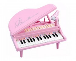 Детское пианино синтезатор Baoli Маленький музыкант с микрофоном 31 клавиша Розовый