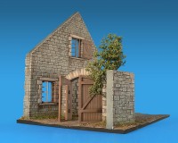Сборная модель MiniArt Диорама с деревенским разрушенным домом 1:35 (MA36015)