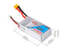 Акумулятор GNB 7.4V 850mah 80C Li-Po 2S1P SQUARE TYPE XT30