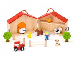 Дерев'яний ігровий набір Viga Toys Будиночок-ферма (51618)