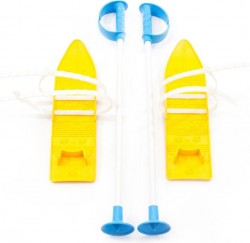 Лыжи с палками Marmat детские пластиковые 40 см жёлтые