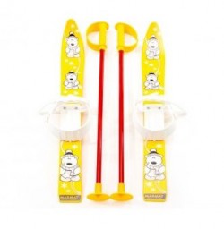 Лыжи с палками Marmat детские пластиковые 70 см жёлтые