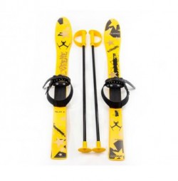 Лыжи с палками Marmat детские пластиковые 90 см жёлтые