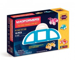 Магнитный конструктор Magformers Мой первый голубой автомобиль, 14 элементов