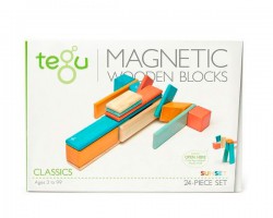 Магнітний конструктор Tegu Базовий різнокольоровий, 24 елемента