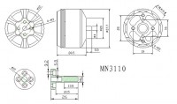 Мотор T-Motor MN3110-17 KV700 3-4S 466W для мультикоптеров