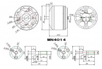 Мотор T-Motor MN4014-11 KV330 4-8S 750W для мультикоптеров