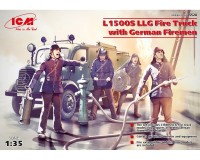 Сборные фигурки ICM Пожарная машина L1500S LLG и немецкие пожарные, IIМВ 1:35 (ICM35528)