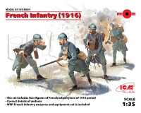 Збірні фігурки ICM Французька піхота, 1916 р 1:35 (ICM35691)