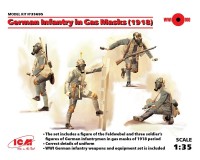 Сборные фигурки ICM Немецкая пехота в противогазах, 1918 г. 1:35 (ICM35695)